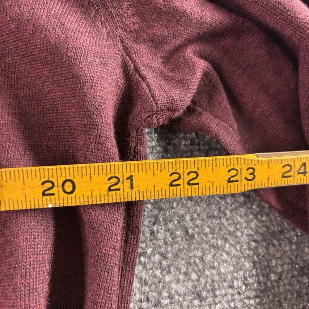 Joseph Abboud Merino Wool Blend Quarter Zip Sweater XL Red Pullover